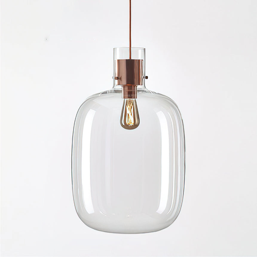 Cambre Glass Pendant Light - Modern Hanging Fixture for Kitchen Island, Dining Room & Bedroom Lighting - Dimmable LED Chandelier with Clear Glass Shade