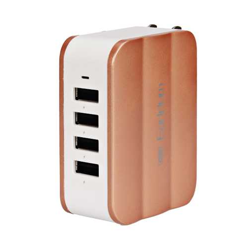 Earldom 5V 6.2A 4-Port USB Wall Charger for iPhone, Samsung, iPad, Tablet - Fast Charging Power Adapter for Home, Office & Travel