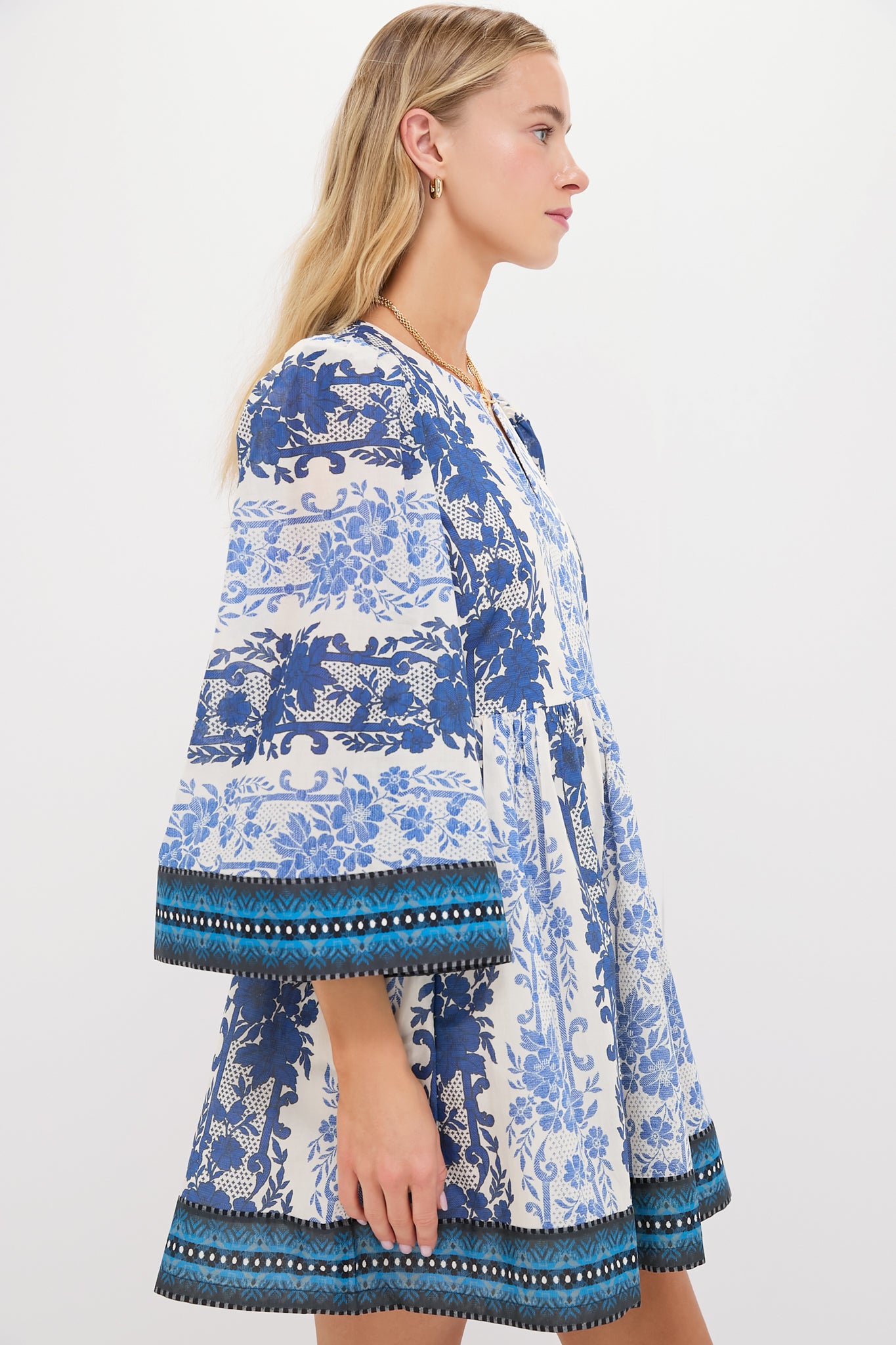 Bondi Blues Cotton Voile Izzie Dress - Lightweight Summer Maxi Dress for Women | Beach Cover Up, Boho Chic Outfit, Vacation Wear