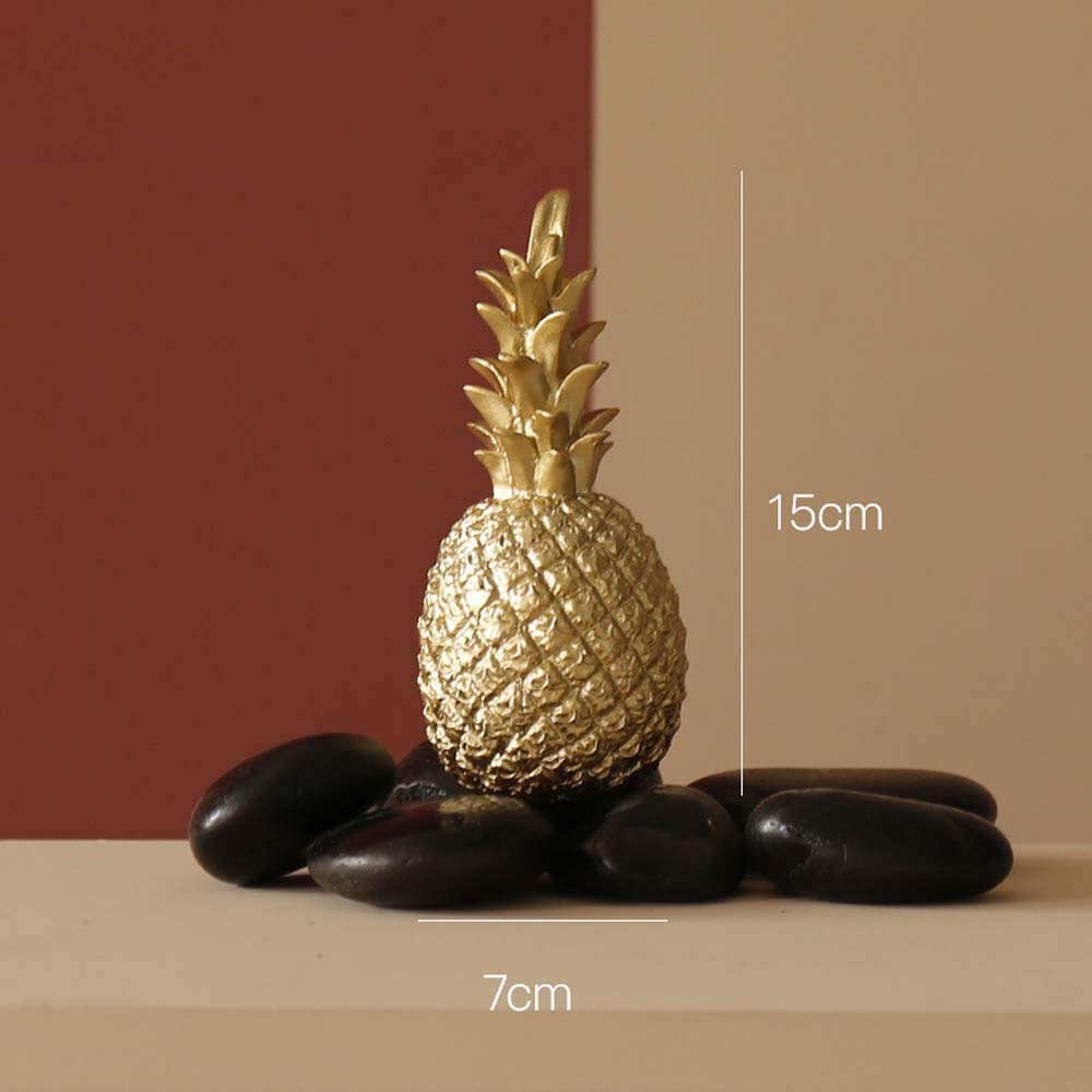 Golden Pineapple Decor - Elegant Home Ornament for Living Room, Bedroom, Cabinet & Desktop - Perfect Gift & Housewarming Present (Gold) | Ideal for Tropical Theme Parties, Summer Decor & Farmhouse Style Interiors