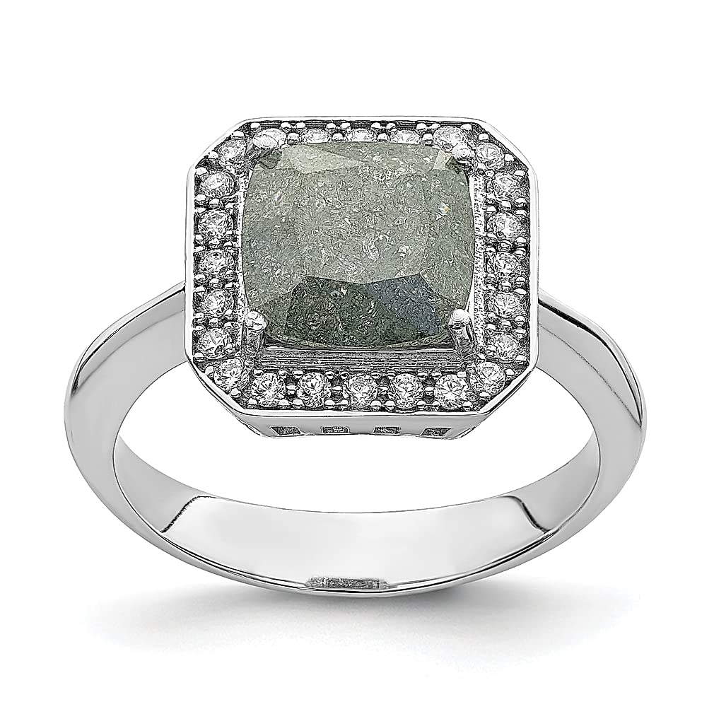 925 Sterling Silver Dark Gray Ice Cubic Zirconia CZ Ring for Women - Elegant Fine Jewelry Gift for Her - Perfect for Anniversaries, Birthdays & Special Occasions