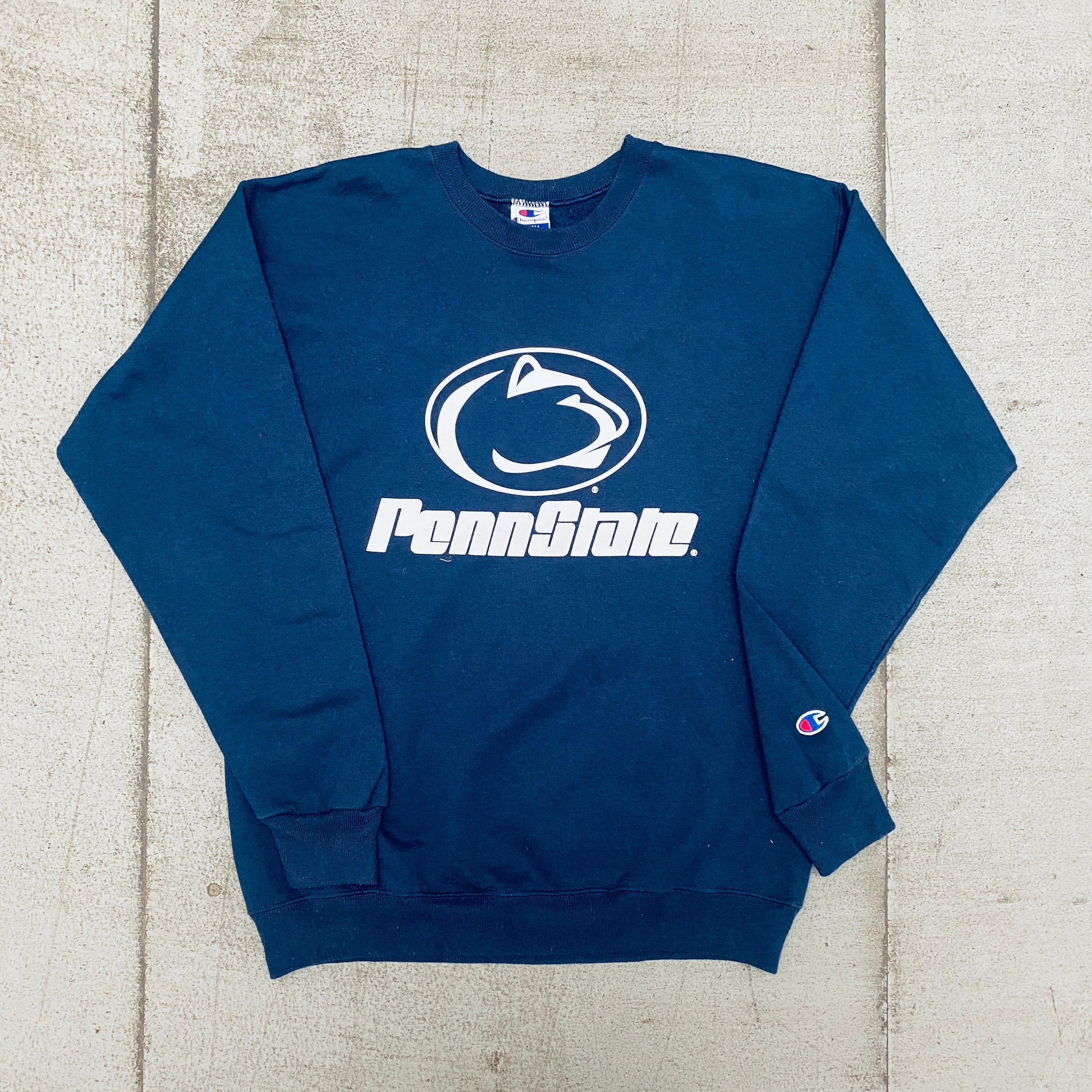 Penn State Nittany Lions 1990s Champion Graphic Spellout Sweatshirt - Vintage College Football Fan Apparel for Game Day & Casual Wear