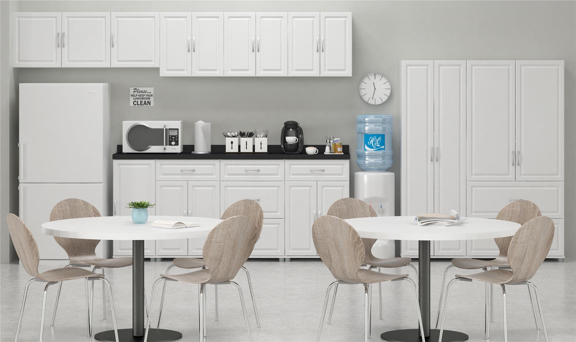 SystemBuild Evolution Kendall 36-Inch Utility Storage Cabinet in White - Perfect for Garage, Basement & Home Organization Storage Solutions