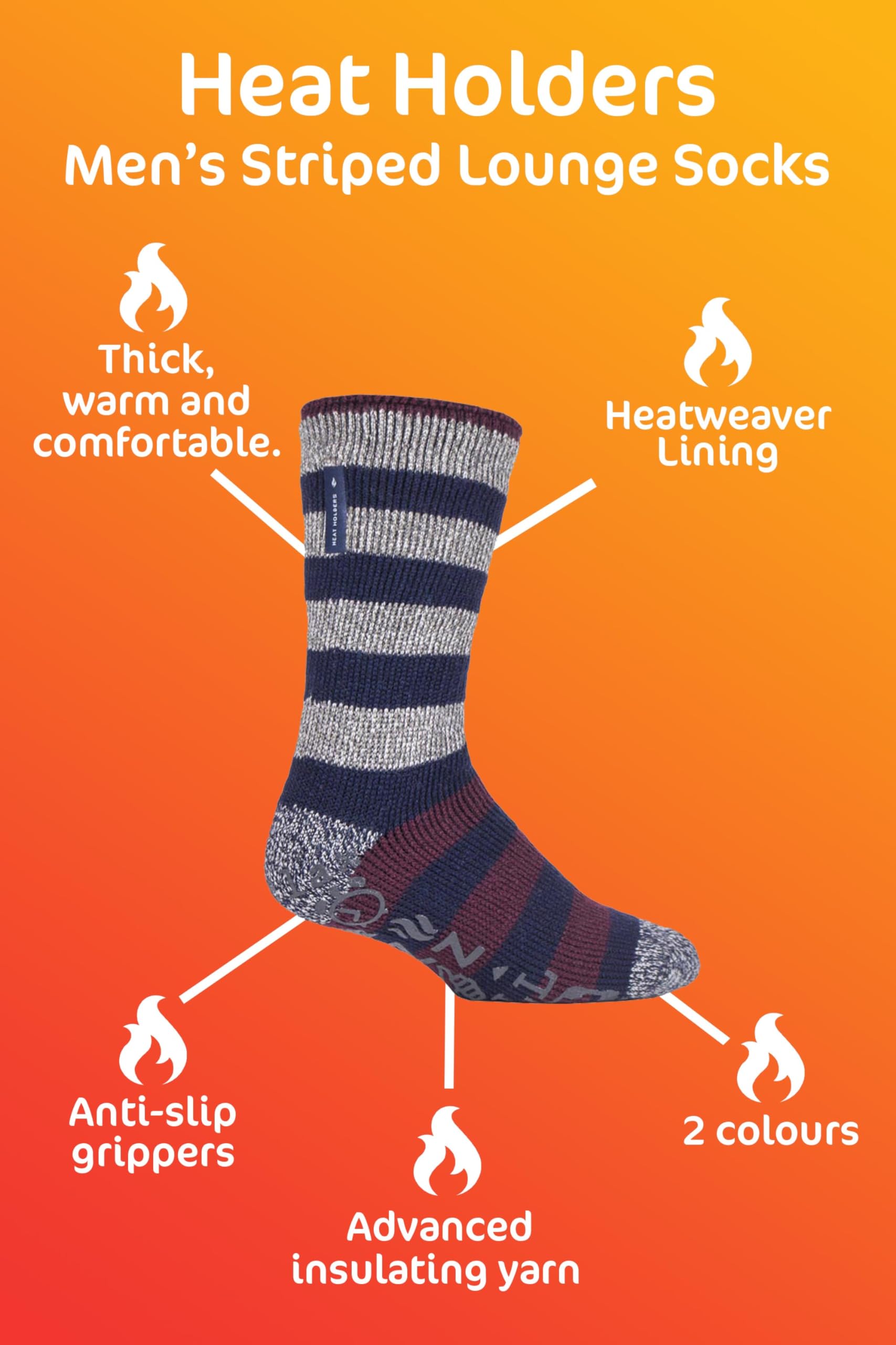 HEAT HOLDERS Men's Thermal Winter Socks - Ultra Warm Fleece Lined Lounge Socks (Pack of 1) | Perfect for Cold Weather, Indoor Comfort & Outdoor Activities