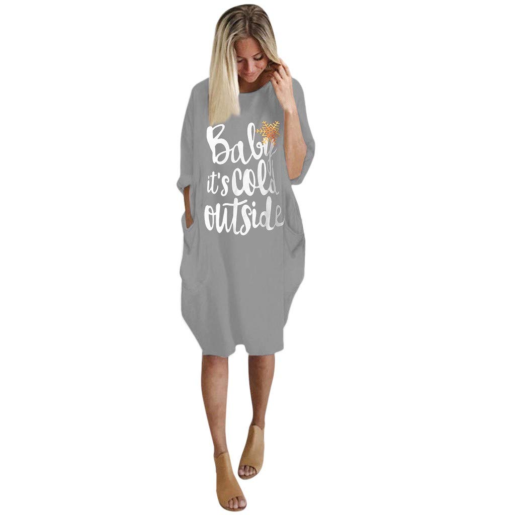 TUSANG Women's Plus Size Sweatshirt - Loose Fit O-Neck Blouse with Long Pocket, Casual Christmas Dress for Holiday Parties & Everyday Wear