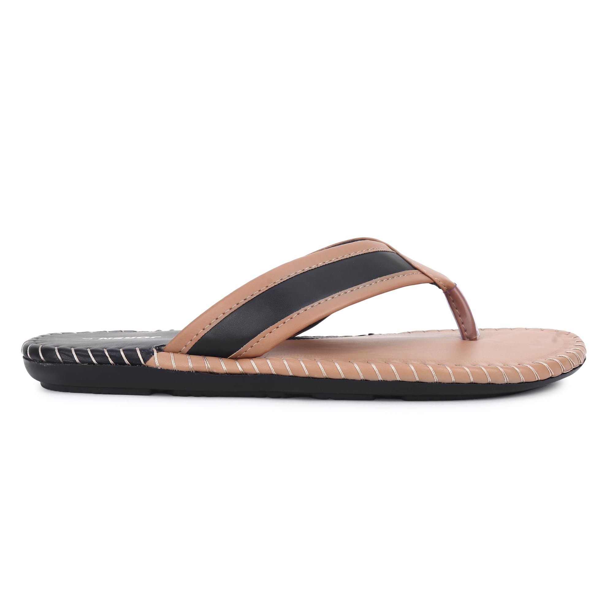 JOREN Men's Classic Synthetic Leather Slippers | Lightweight Comfortable Flip Flops with PVC Sole for Boys & Men | Size 10 Olive Green | Perfect for Home, Beach & Casual Wear