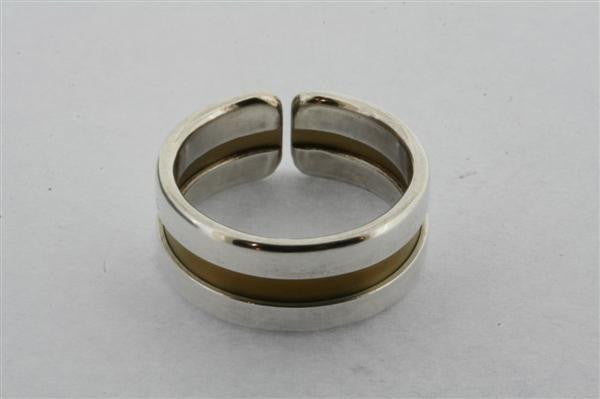 Titanium and Sterling Silver Line Ring - Earth Tone Jewelry for Men & Women - Perfect for Everyday Wear, Gifts, and Special Occasions