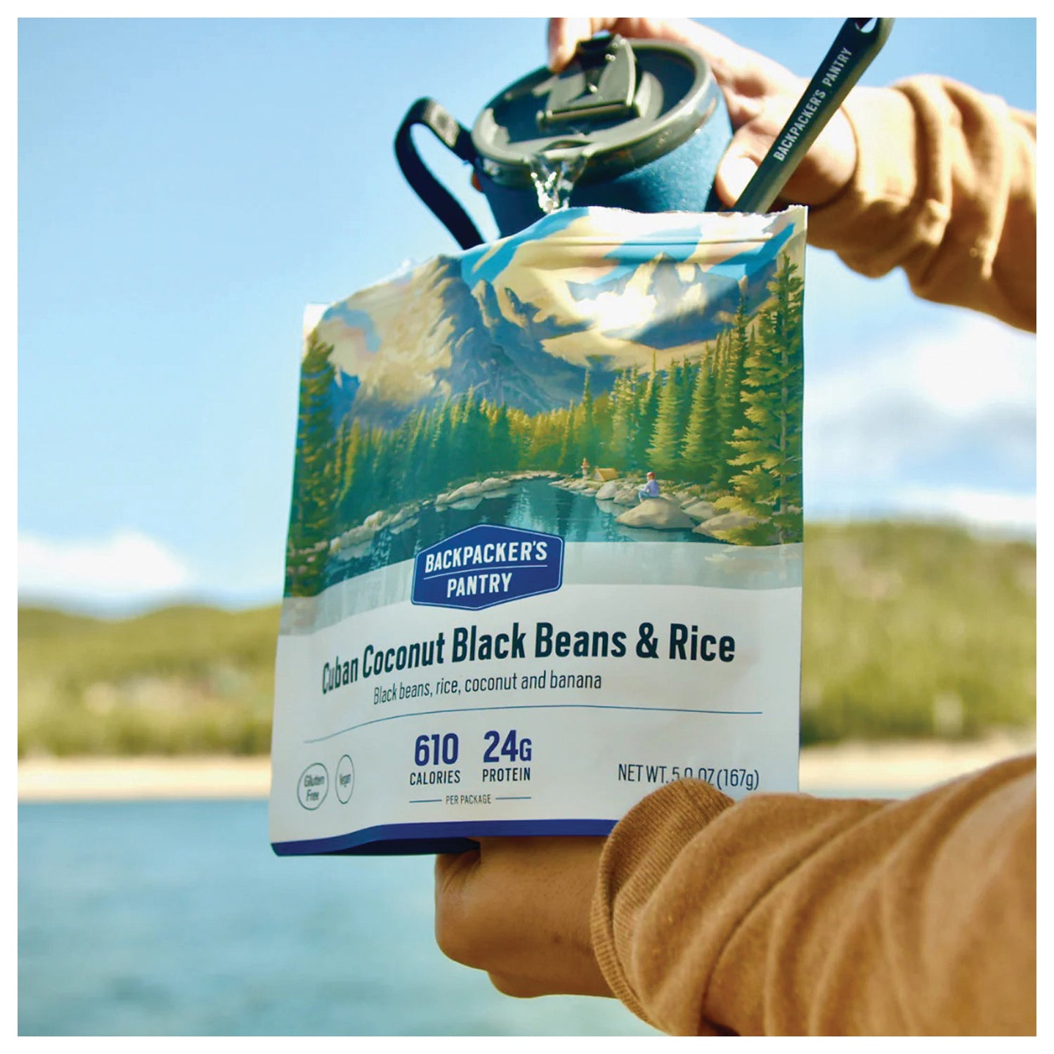 Backpacker's Pantry BP Vegetarian Performance Cuban Coconut Rice & Black Bean Meal - High Protein Vegan Backpacking Food for Hiking, Camping & Outdoor Adventures | Lightweight & Easy to Prepare