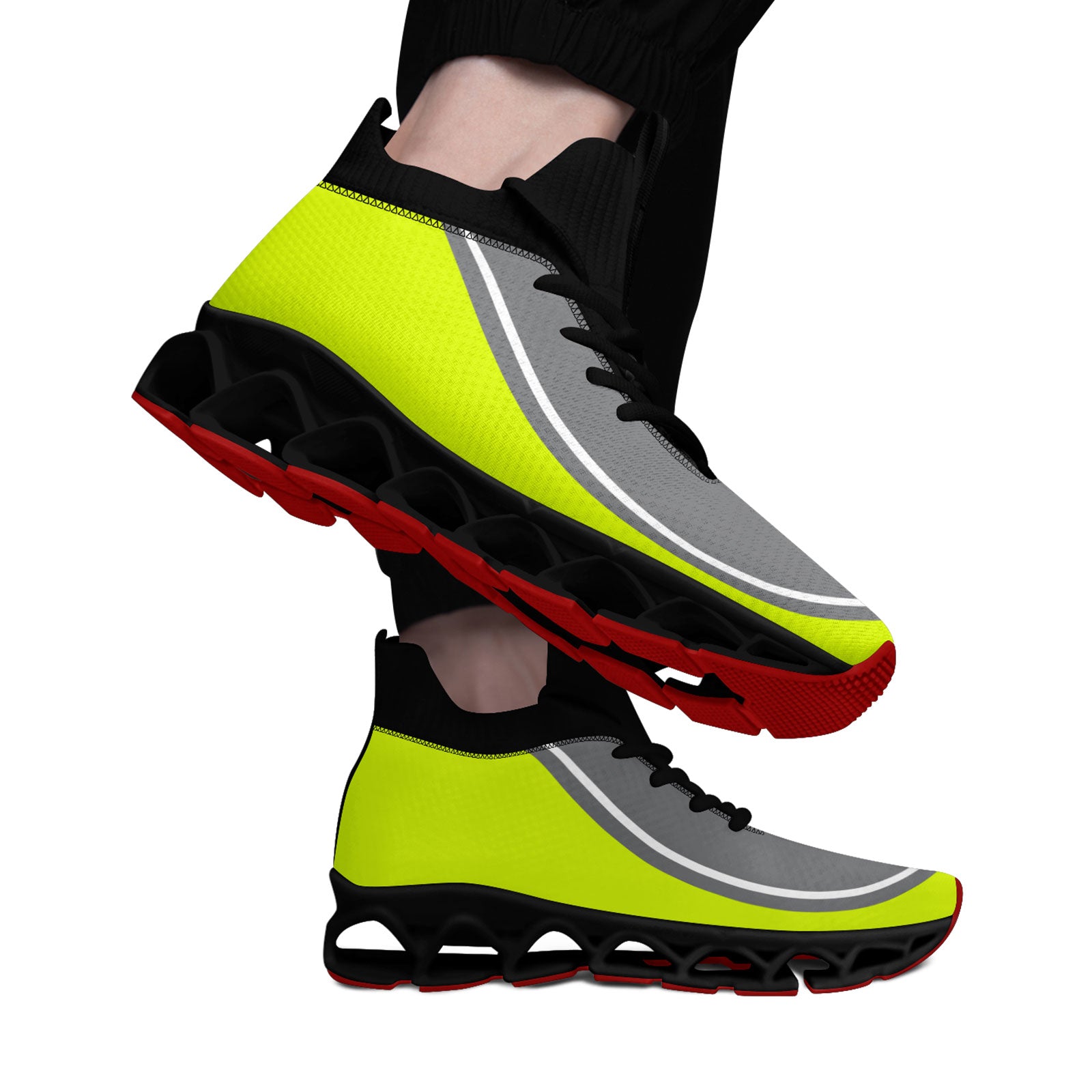 Custom Green & Gray Maxsoul Personalized Sneakers - Breathable Comfort Shoes for Men & Women (FN030XD D020388) - Perfect for Running, Gym Workouts & Casual Wear
