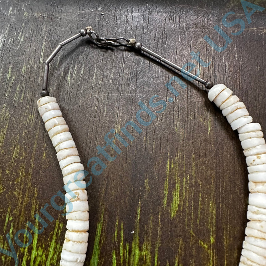 Vintage Chunky White Cone Shell Turquoise Necklace - Handmade Boho Jewelry for Women - Perfect for Beach Parties, Festivals & Layering Outfits