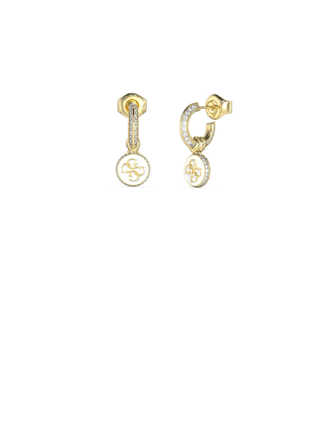 Gold Knot You White Crystal Stud Earrings for Women - Elegant Cubic Zirconia Earrings for Daily Wear, Party & Wedding Jewelry Gift