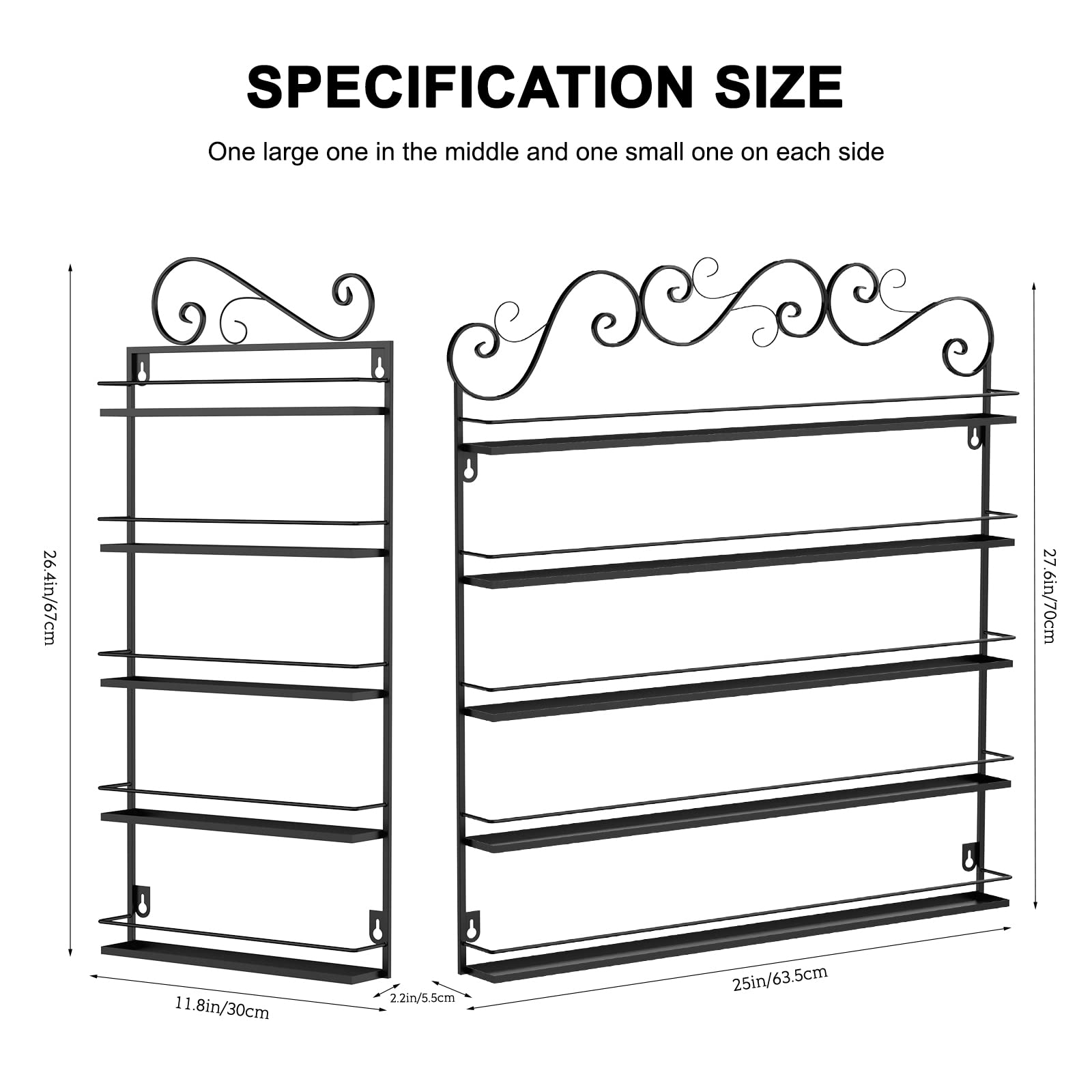 LASIEYO 5-Tier Wall Mount Nail Polish Organizer Rack - Holds 170-200 Bottles (Black) | Essential Oil & Nail Polish Storage Display for Salon, Spa & Home Decor