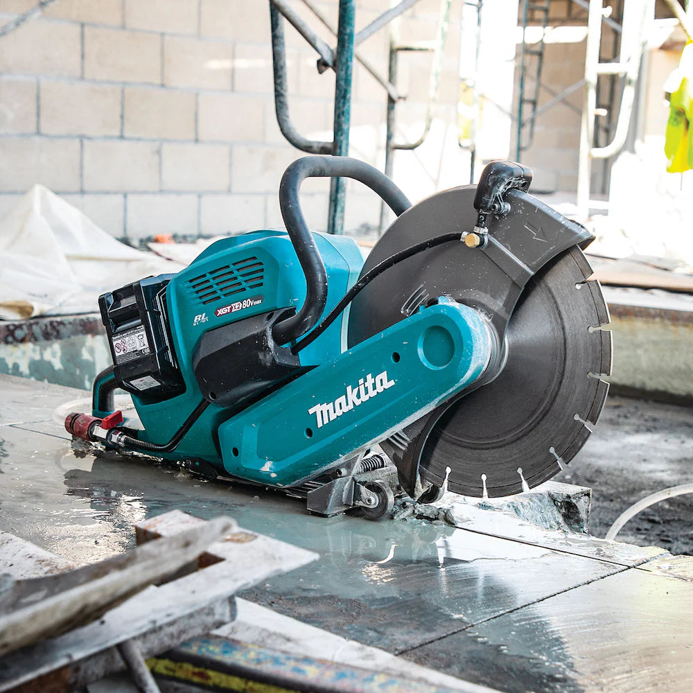 Makita 80V (40Vx2) XGT 14-Inch Power Cutter with 8.0Ah Battery x 4 - Professional Cordless Cutting Tool for Concrete, Metal, and Masonry - Perfect for Construction Sites and DIY Projects