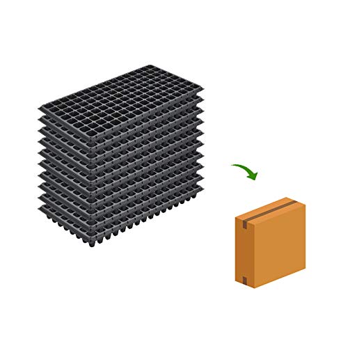10-Pack 128-Cell Seed Starter Trays - Thick & Durable Nursery Plug Trays for Seedlings - 21.26