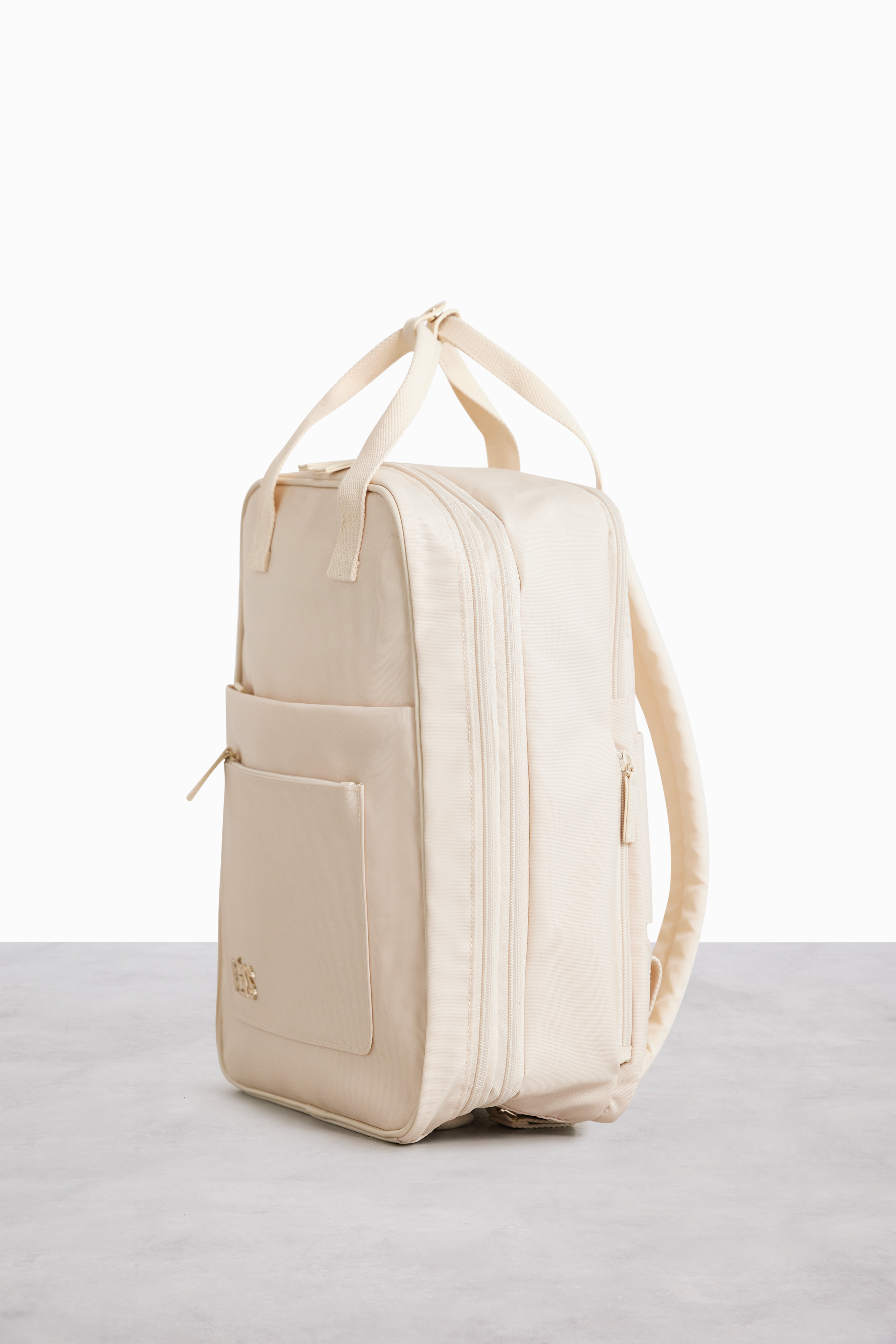Expandable Beige Backpack for Travel, Hiking & Daily Use - Lightweight & Durable with Extra Storage Space