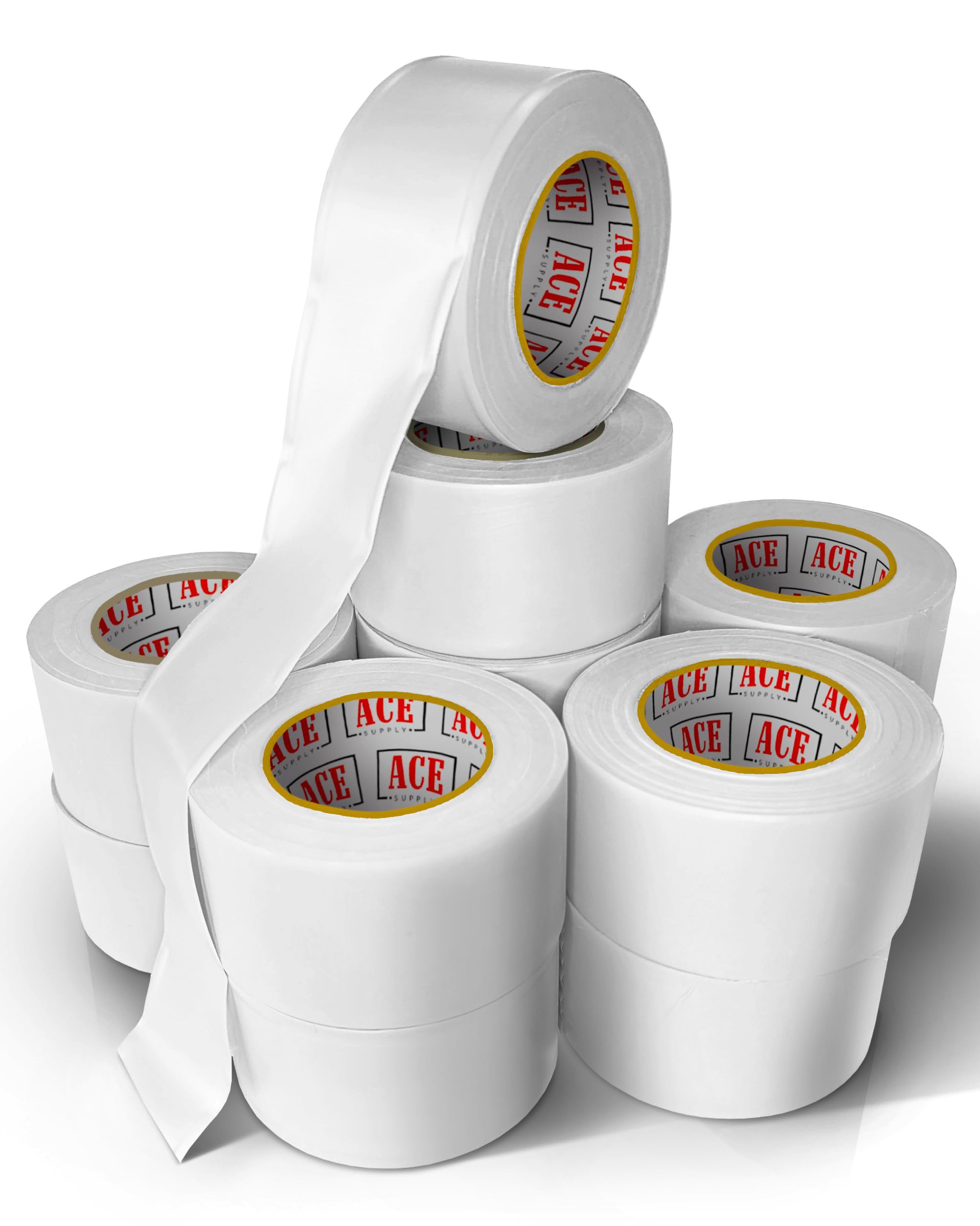 White Flagging Tape 144 Pack - Non-Adhesive Survey Tape for Tree Marking & Land Surveying - 1.5 Inch Wide, 150 Feet Long, 2 Mil Thick - Durable Marking Ribbon for Construction, Hunting, Hiking & Property Boundaries