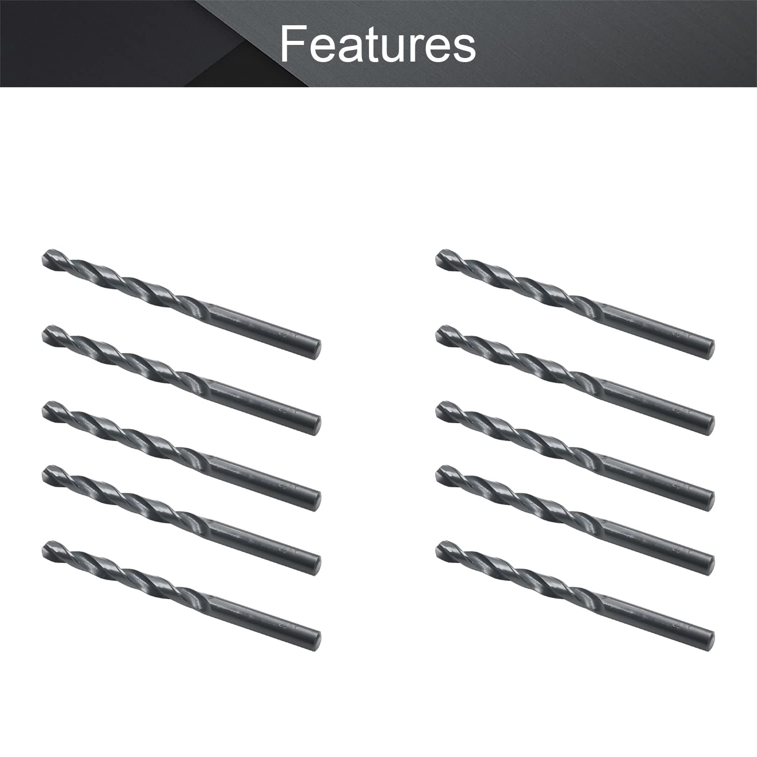 Utoolmart 10-Piece HSS-4241 Black Round Shank Twist Drill Bit Set - 6.7mm Diameter High Speed Steel Drill Bits for Metal, Steel & Aluminum Alloy - Perfect for DIY Projects, Woodworking & Metal Fabrication