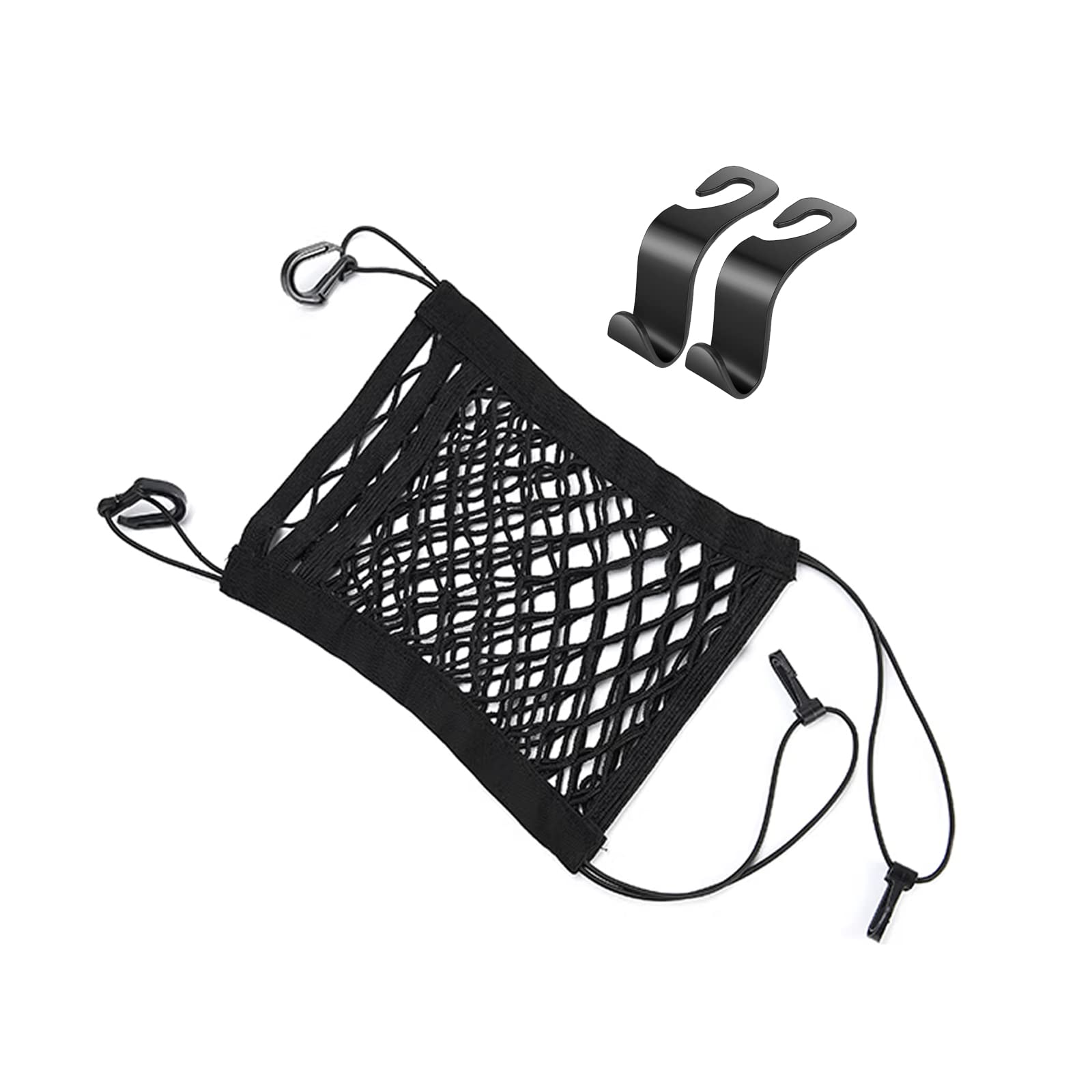 3-Layer Adjustable Car Seat Back Mesh Organizer with Hooks - Universal Car Storage Net Pocket for Kids & Pets Safety - Perfect for Road Trips, Family Travel & Pet Carriers