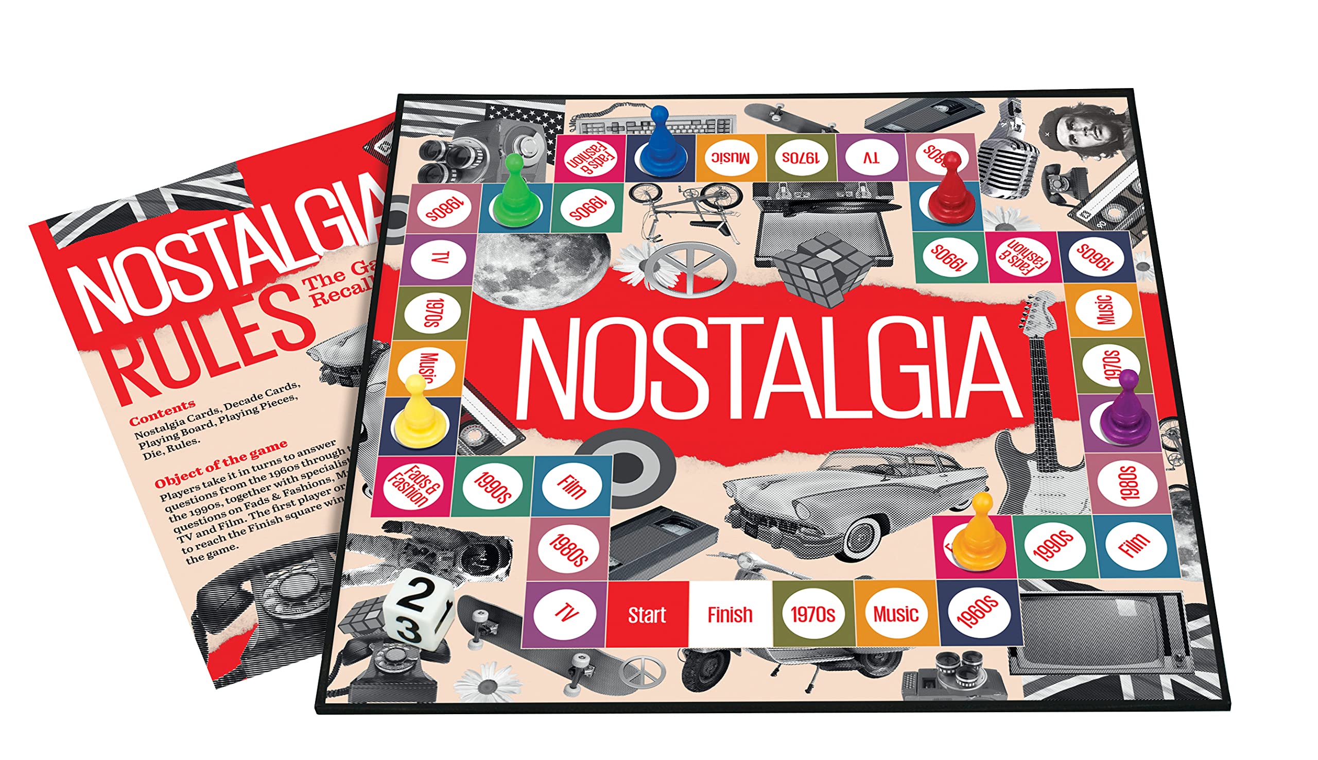 Cheatwell Nostalgia Trivia Board Game - Small Multicolor for Family Game Nights