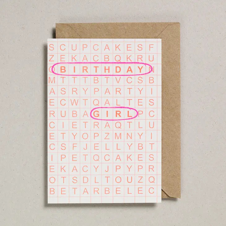 Birthday Girl Grid Card - Printable Birthday Greeting Card for Women & Girls - Perfect for Birthdays, Parties & Celebrations