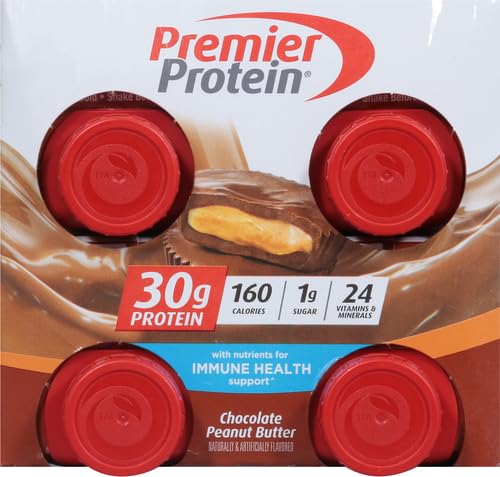 Premier Protein Shake - Chocolate Peanut Butter Flavor, 30g High Protein, 11 Fl Oz (Pack of 4) | Post-Workout Recovery, Meal Replacement & On-the-Go Nutrition