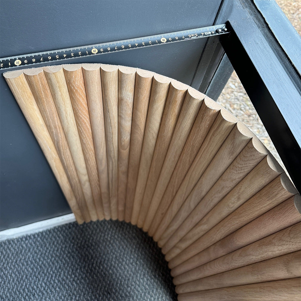 WOODFLEX Flexible Wooden Slat Under Bench Counter Panel - Oak Veneer 900mm x 600mm Half Round for Kitchen Islands & Bar Counters