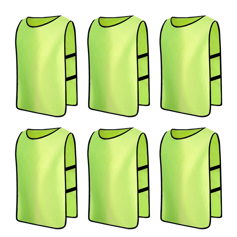 Senston 6/12 Pack Scrimmage Training Vests - Breathable Mesh Pinnies for Soccer, Basketball & Volleyball - Adult & Youth Sports Practice Bibs - Perfect for Team Drills, PE Classes and Tournament Games
