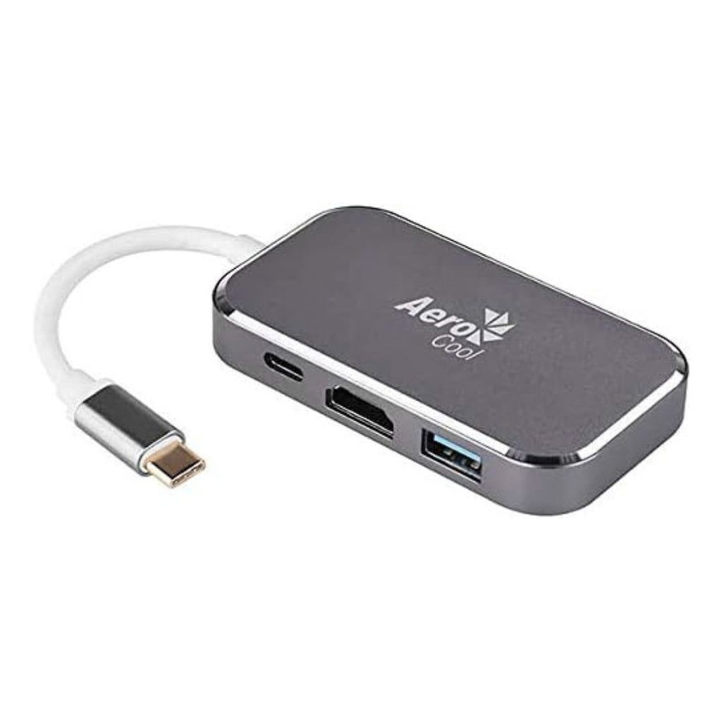 AeroCool ASA ATHB84A USB C Hub with 4K HDMI, USB 3.0 Ports - Perfect for MacBook Pro, iPad Pro & Windows Laptops - Home Office & Travel Essential