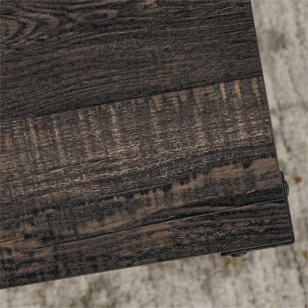 Pemberly Row Modern Coffee Table in Carbon Oak Finish - Perfect for Living Room, Office, and Lounge Areas