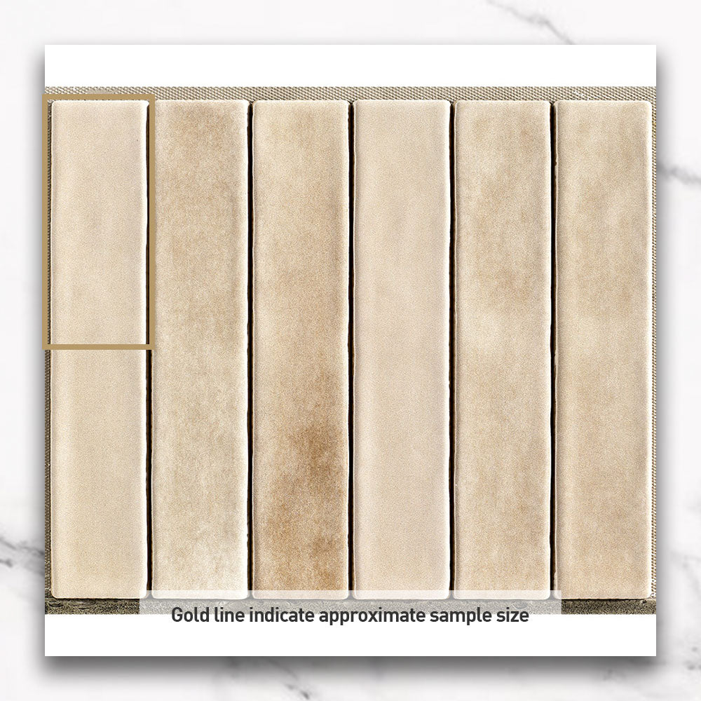 Premium Marrakesh Beige 250x50 Zellige Matte Subway Tile - Handcrafted Moroccan Ceramic Wall & Backsplash Tile for Kitchen, Bathroom, and Shower Renovation