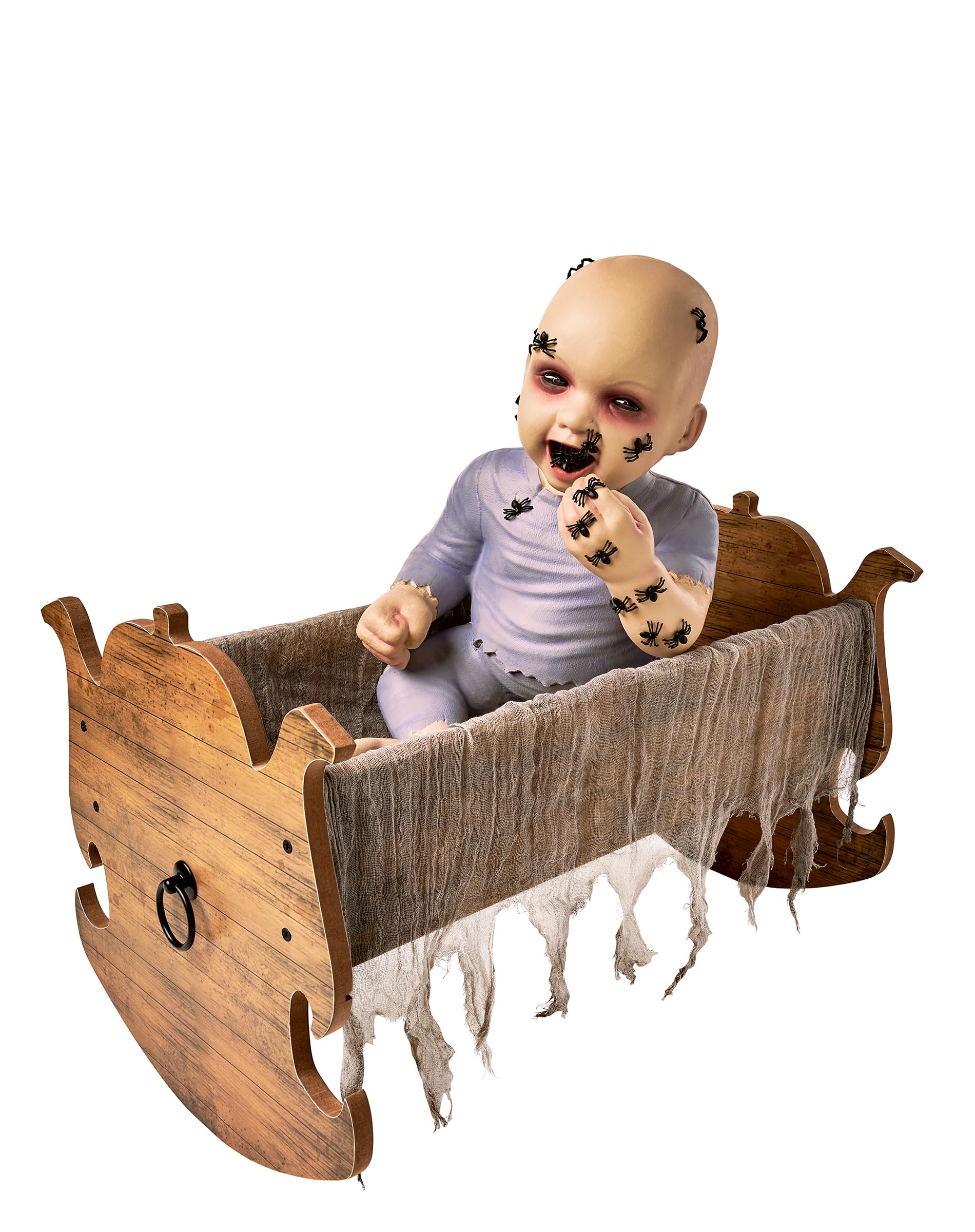 Spirit Halloween Zombie Baby Cradle - Scary Halloween Decorations & Haunted Nursery Prop for Horror Themed Parties, Haunted Houses, and Spooky Home Decor