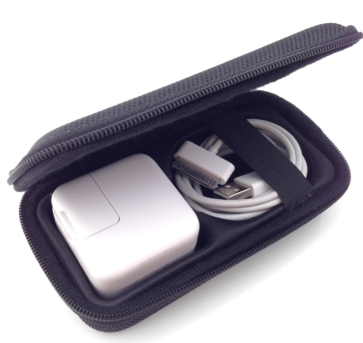 Compact Travel Organizer - Black Ballistic Nylon Case for Cables & Chargers | Perfect for Business Trips & Vacations