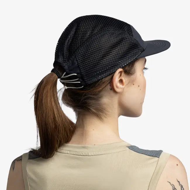 5 Panel Air Cap for Men - Breathable Black Baseball Hat for Outdoor Sports & Casual Wear - Adjustable Snapback Trucker Hat for Running, Hiking, Gym & Street Style