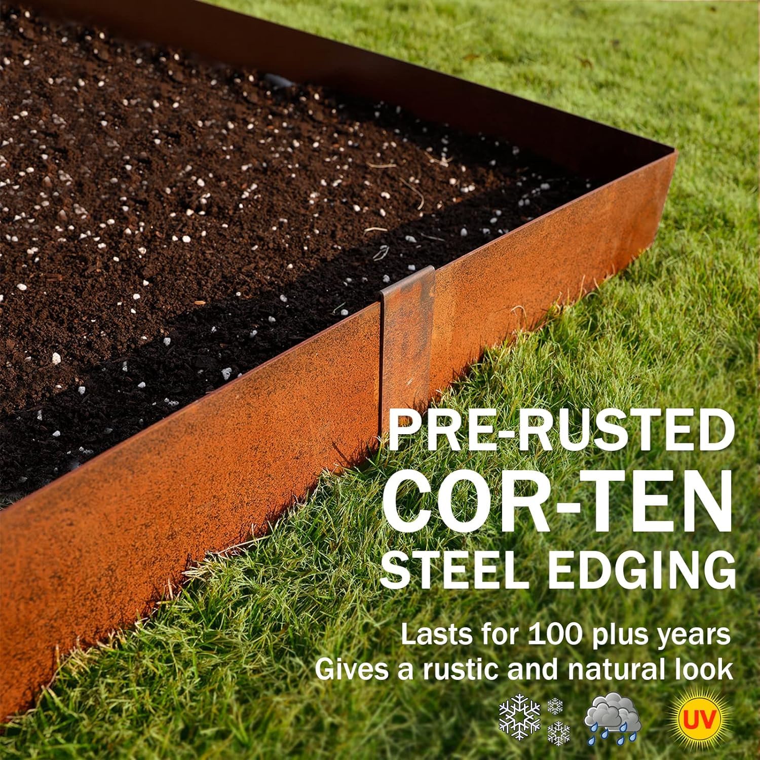 Worth Garden 6 Pack Corten Steel Landscape Edging - 40