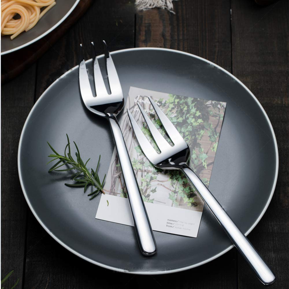 Stainless Steel 9-Inch Buffet Serving Forks - Set of 4, Cake & Pastry Utensils for Parties, Weddings, Catering & Home Entertaining