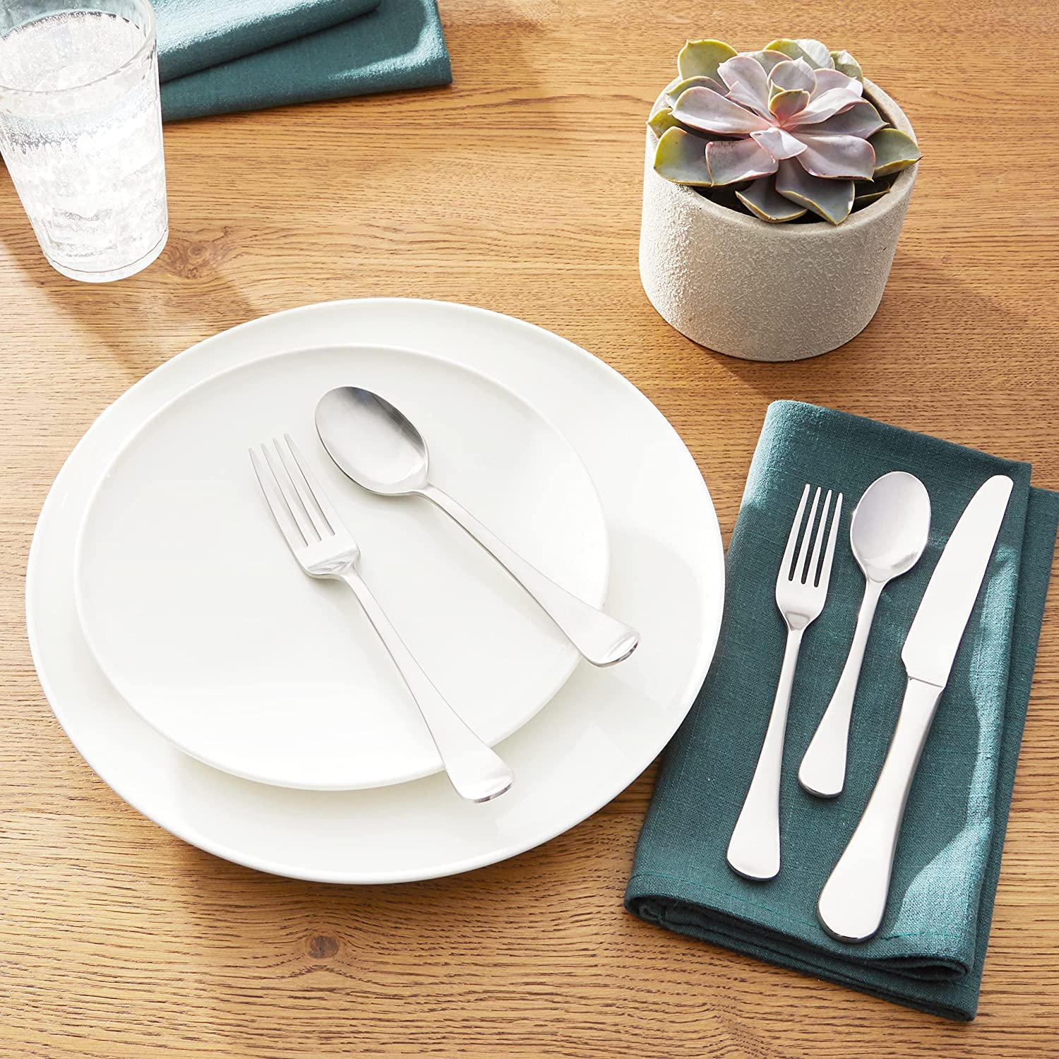 Premium 42-Piece Stainless Steel Flatware Set - Service for 8 with 2-Piece Hostess Utensils - Elegant Dinnerware for Formal Dining, Wedding Gifts & Holiday Entertaining