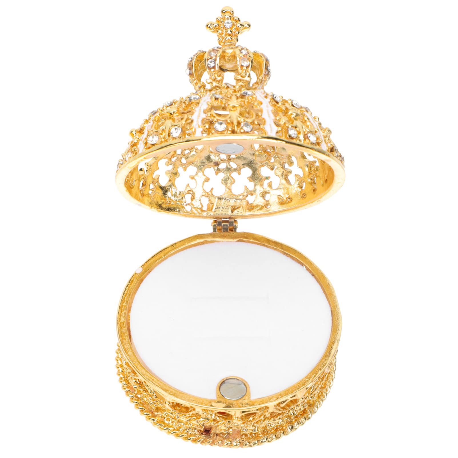 HEMOTON Golden Royal Jewelry Box - Elegant Trinket Organizer with Decorative Figurine for Jewelry Display & Storage | Perfect for Home Décor, Gift Giving & Jewelry Collection Organization