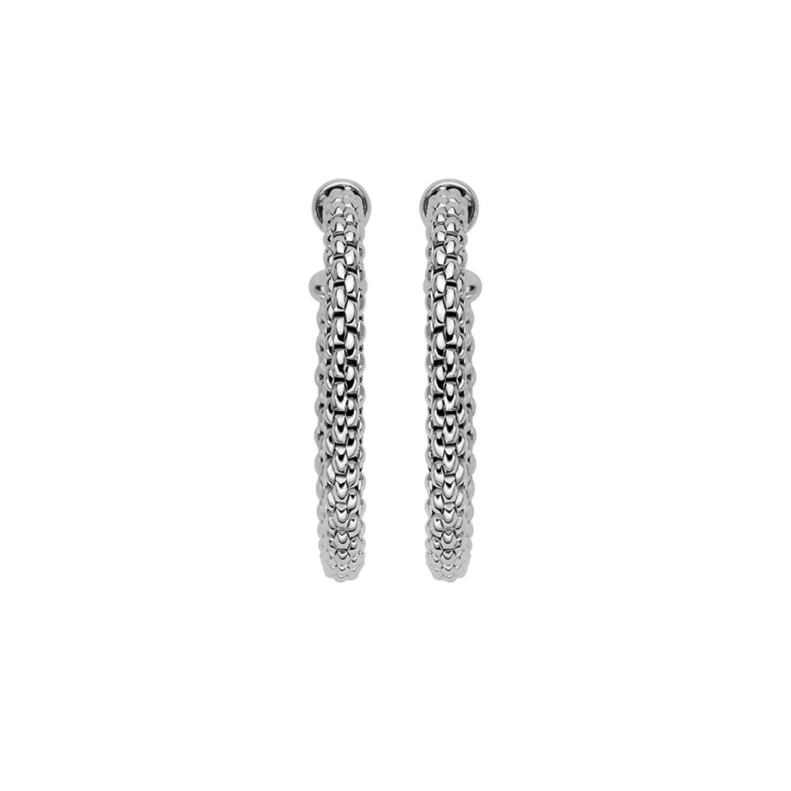 18ct White Gold Hoop Earrings for Women - 40mm Classic Circle Earrings - Perfect for Everyday Wear, Parties & Special Occasions
