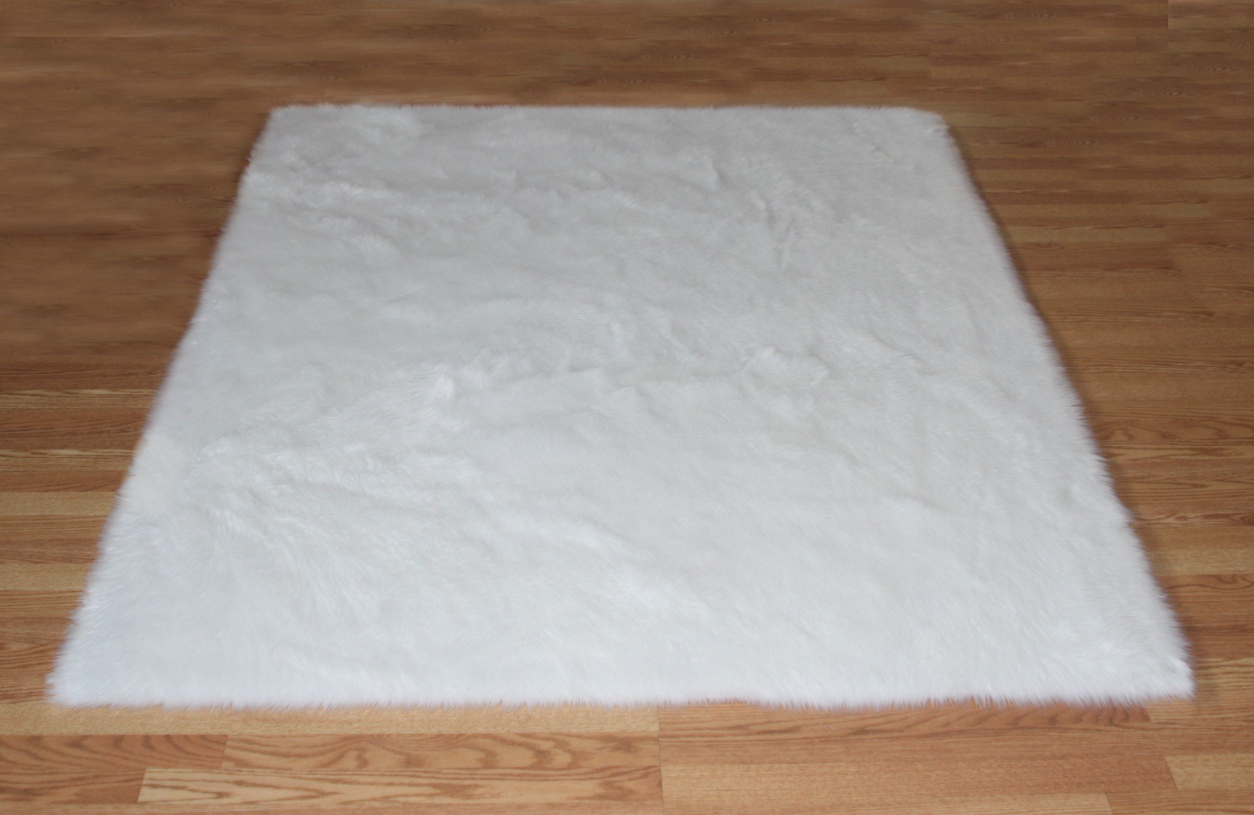 Flokati Faux Fur Area Rug 6x9 Feet - Soft Shaggy Plush White Rug for Living Room, Bedroom & Nursery - Cozy Home Decor & Floor Covering