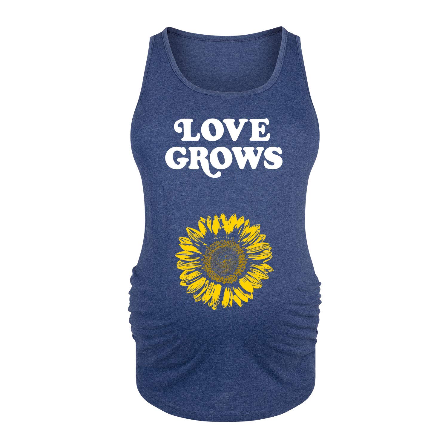 Bloom Maternity - Love Grows - Women's Pregnancy Graphic Tank Top for Expecting Mothers - Perfect for Maternity Photos, Baby Showers & Everyday Comfort