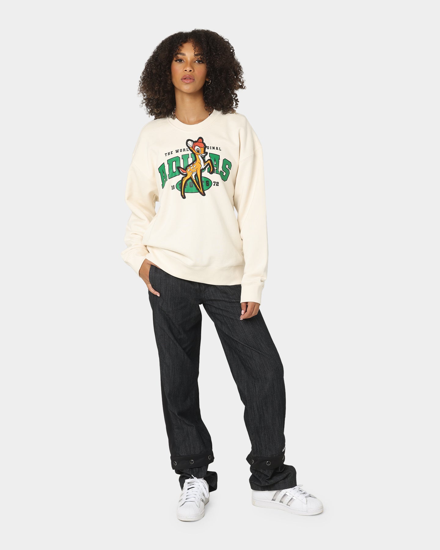 Adidas X Disney Bambi Sweater - Non-Dye Unisex Pullover for Men & Women | Cozy Casual Wear for Disney Fans, Winter Outfits & Holiday Gifts