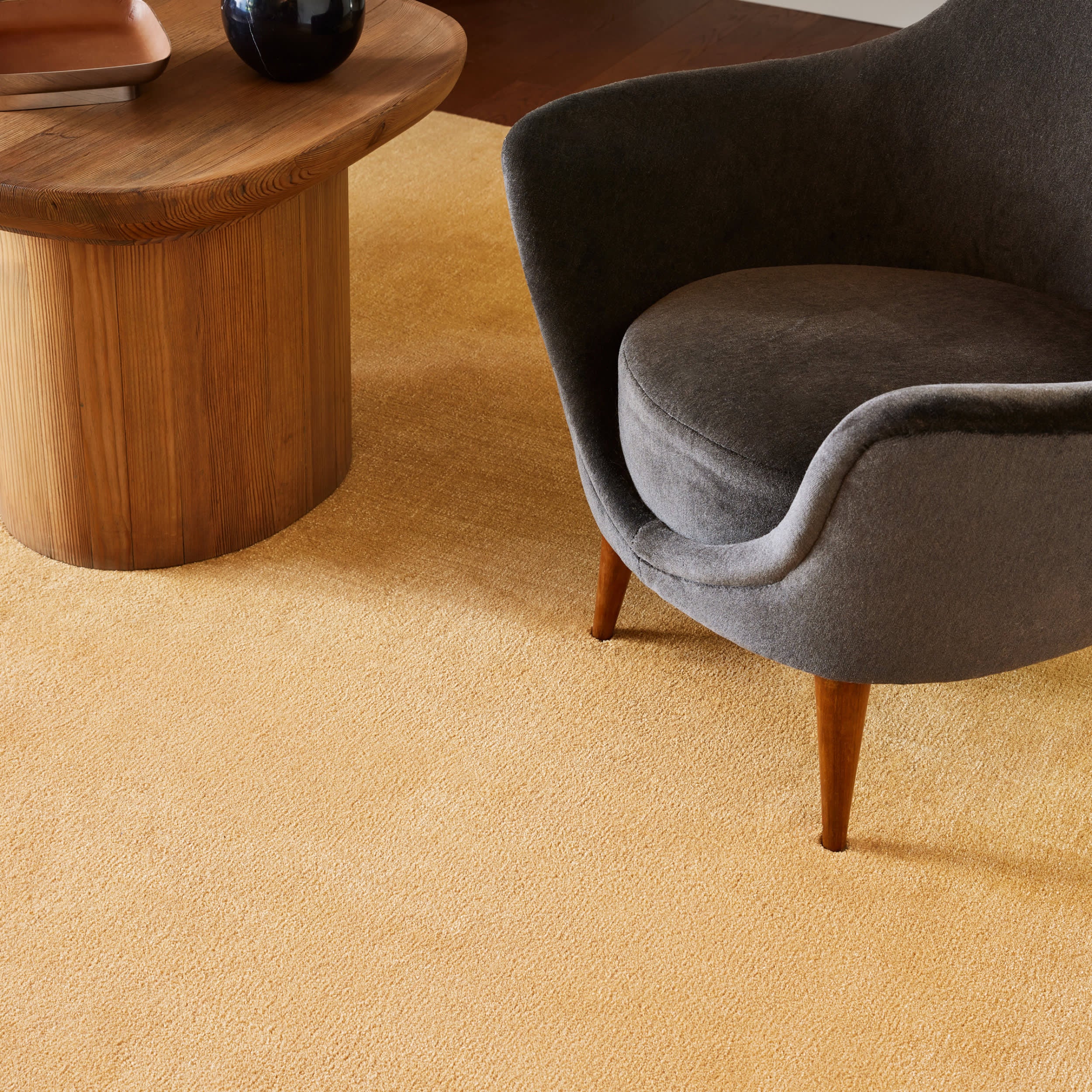 Arrel Speckled Wool Blend Area Rug in Golden Butter | Soft & Durable Living Room Rug for Bedroom, Office & Home Decor