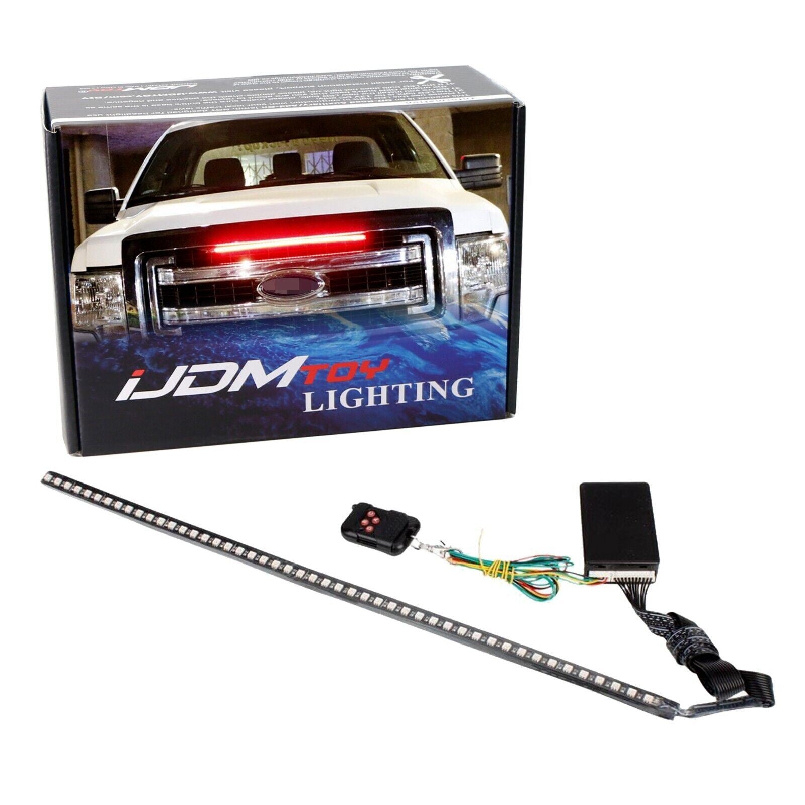 24/7 Color Under Hood & Behind Grille LED Knight Rider Strip Light Bar with Remote Control - Custom Car Lighting for Trucks, Jeeps & Off-Road Vehicles