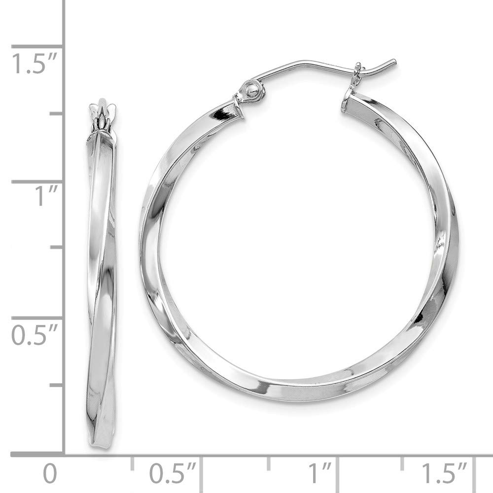 925 Sterling Silver Twisted Hoop Classic Loop Tube Earrings (32mm x 30mm) - Elegant Dangle Earrings for Women, Perfect for Parties, Weddings & Everyday Wear