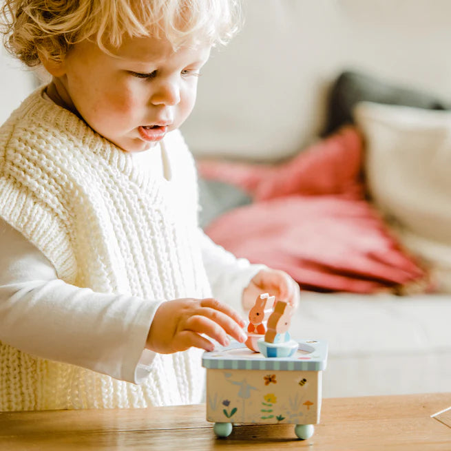 Peter Rabbit Musical Jewelry Box - Handcrafted Wooden Music Box with Classic Melody, Perfect for Baby Showers, Birthdays & Nursery Decor