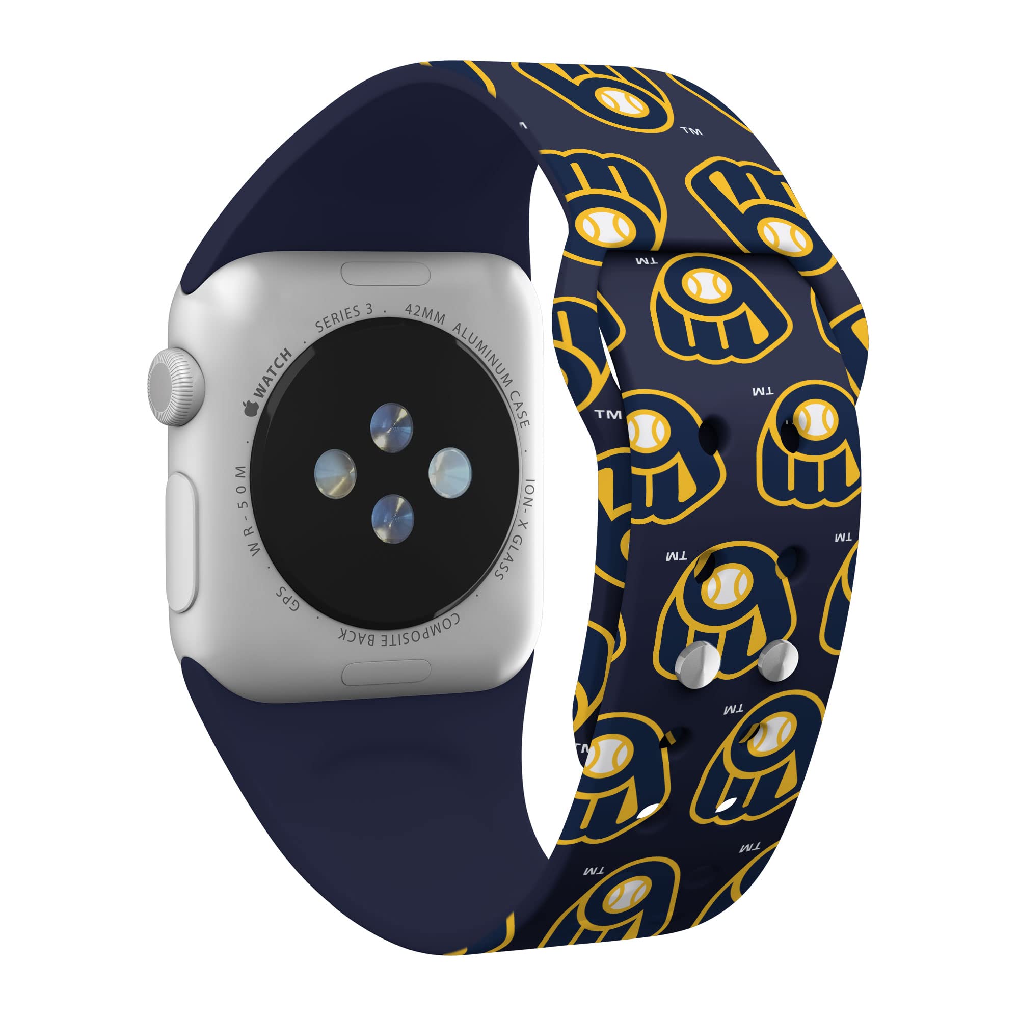 Milwaukee Brewers HD Watch Band for Apple Watch - Durable Silicone Strap, Sports & Casual Wear - Perfect for Baseball Fans & Game Day Outfits