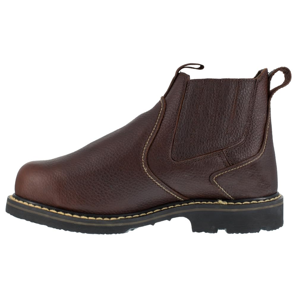 Iron Age Men's Groundbreaker 6-Inch Electrical Hazard Steel Toe Work Boots - Brown Safety Shoes for Construction, Warehouse & Industrial Work