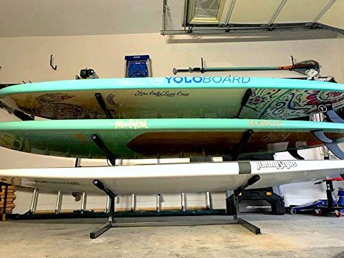 Stoneman Sports Freestanding Floor Stand for Paddleboards & SUP Storage - Heavy Duty Kayak Rack Organizer for Garage, Beach House, or Backyard - Perfect for Stand Up Paddle Board, Surfboard & Water Sports Equipment