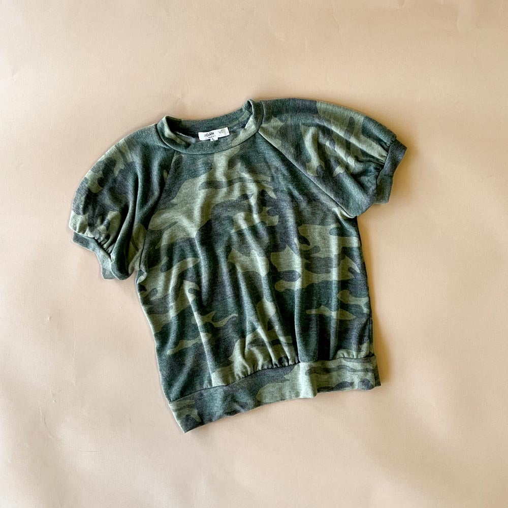 Koko Camo Women's T-Shirt - Olive Green Camouflage Print Top for Casual Wear & Outdoor Activities