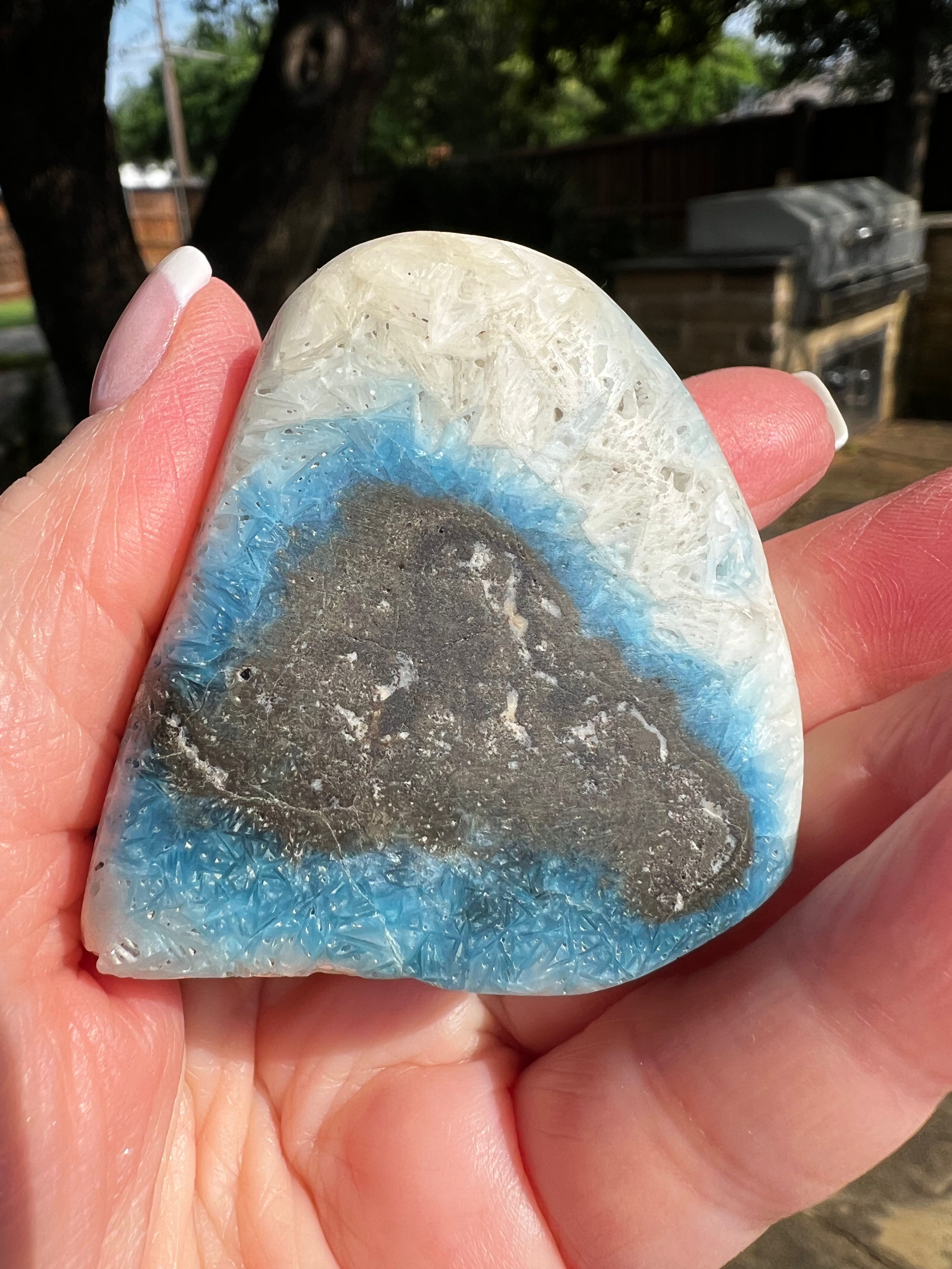 Premium Nakauriite Palm, Blue Ice & Glacierite Crystals - Healing Stones for Meditation, Reiki & Spiritual Energy Work
